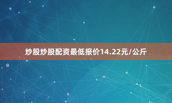 炒股炒股配资最低报价14.22元/公斤